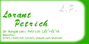 lorant petrich business card